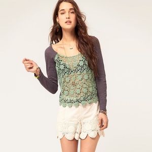 Free People Crochet flower top